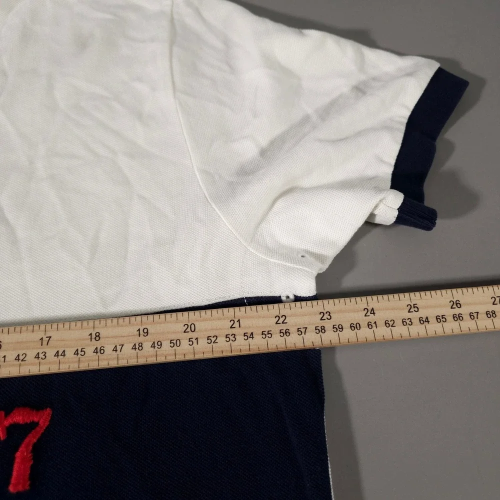 Polo Ralph Lauren Polo Shirt Mens L White Navy RL 67 Embroidered Rugby Style NWT